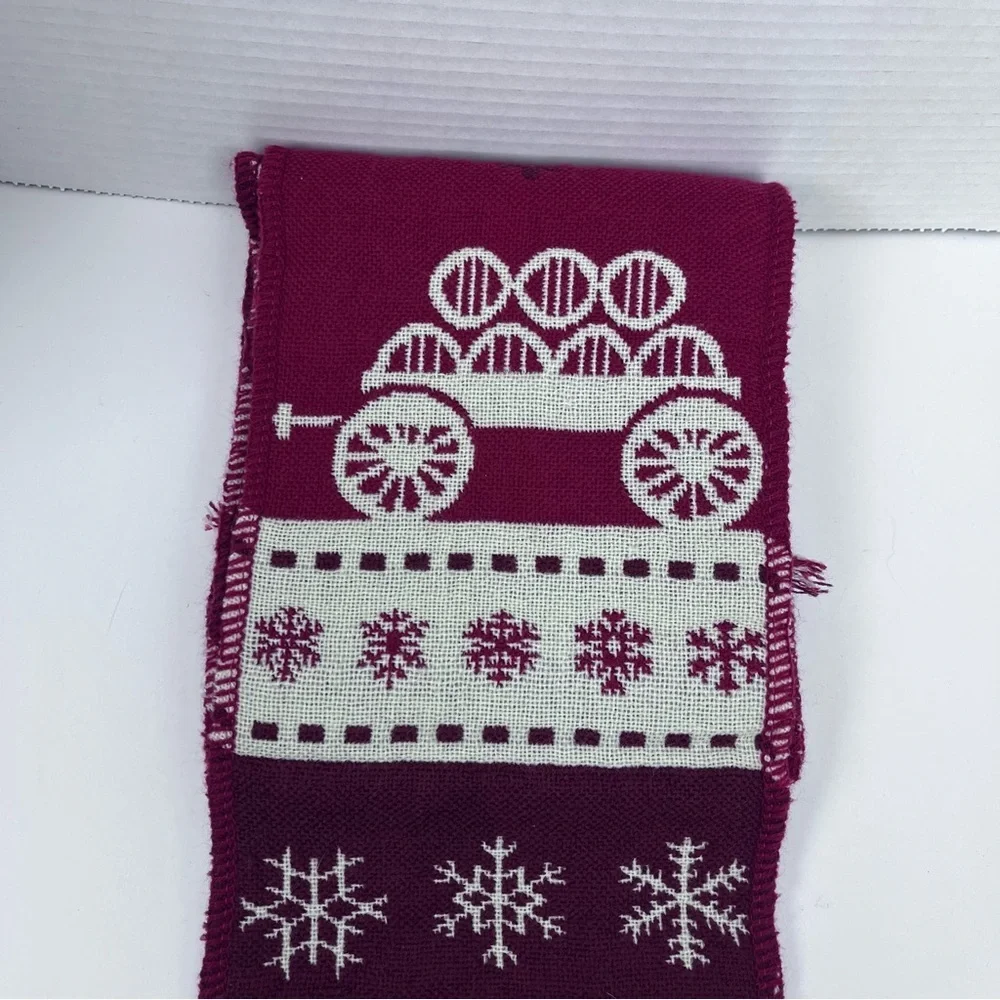 MAKER'S MARK Bourbon Scarf One Size 68” Adult Fringed Knit Winter Red Christmas